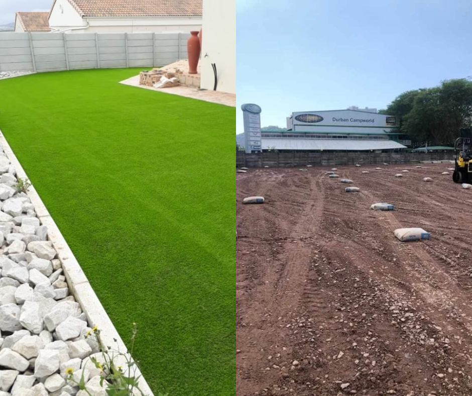 Instant lawn installation at a Durban